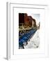 Urban Scene with NYC Citibike in the Snow in Winter-Philippe Hugonnard-Framed Art Print