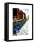 Urban Scene with NYC Citibike in the Snow in Winter-Philippe Hugonnard-Framed Stretched Canvas