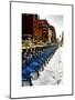 Urban Scene with NYC Citibike in the Snow in Winter-Philippe Hugonnard-Mounted Art Print