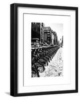 Urban Scene with NYC Citibike in the Snow in Winter-Philippe Hugonnard-Framed Art Print