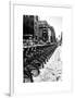 Urban Scene with NYC Citibike in the Snow in Winter-Philippe Hugonnard-Framed Art Print