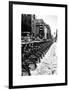 Urban Scene with NYC Citibike in the Snow in Winter-Philippe Hugonnard-Framed Art Print