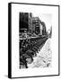 Urban Scene with NYC Citibike in the Snow in Winter-Philippe Hugonnard-Framed Stretched Canvas