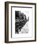 Urban Scene with NYC Citibike in the Snow in Winter-Philippe Hugonnard-Framed Art Print