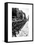 Urban Scene with NYC Citibike in the Snow in Winter-Philippe Hugonnard-Framed Stretched Canvas