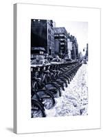 Urban Scene with NYC Citibike in the Snow in Winter-Philippe Hugonnard-Stretched Canvas