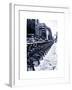 Urban Scene with NYC Citibike in the Snow in Winter-Philippe Hugonnard-Framed Art Print