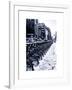 Urban Scene with NYC Citibike in the Snow in Winter-Philippe Hugonnard-Framed Art Print