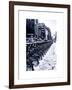 Urban Scene with NYC Citibike in the Snow in Winter-Philippe Hugonnard-Framed Art Print