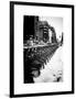 Urban Scene with NYC Citibike in the Snow in Winter-Philippe Hugonnard-Framed Art Print