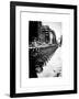 Urban Scene with NYC Citibike in the Snow in Winter-Philippe Hugonnard-Framed Art Print