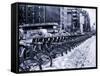 Urban Scene with NYC Citibike in Winter-Philippe Hugonnard-Framed Stretched Canvas