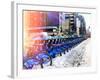 Urban Scene with NYC Citibike in Winter-Philippe Hugonnard-Framed Photographic Print