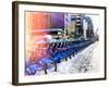 Urban Scene with NYC Citibike in Winter-Philippe Hugonnard-Framed Photographic Print