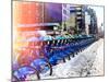 Urban Scene with NYC Citibike in Winter-Philippe Hugonnard-Mounted Photographic Print