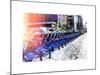 Urban Scene with NYC Citibike in Winter-Philippe Hugonnard-Mounted Art Print