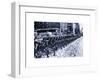 Urban Scene with NYC Citibike in Winter-Philippe Hugonnard-Framed Art Print