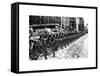 Urban Scene with NYC Citibike in Winter-Philippe Hugonnard-Framed Stretched Canvas