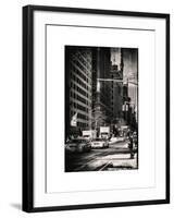 Urban Scene with the Empire State Building in Winter-Philippe Hugonnard-Framed Art Print