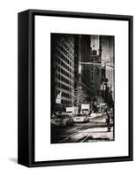 Urban Scene with the Empire State Building in Winter-Philippe Hugonnard-Framed Stretched Canvas