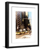 Urban Scene with the Empire State Building in Winter-Philippe Hugonnard-Framed Art Print