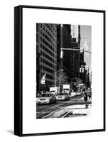Urban Scene with the Empire State Building in Winter-Philippe Hugonnard-Framed Stretched Canvas