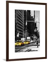 Urban Scene with the Empire State Building in Winter-Philippe Hugonnard-Framed Art Print