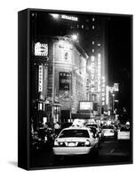 Urban Scene with Yellow Cab by Night at Times Square, Manhattan, NYC, Classic Old-Philippe Hugonnard-Framed Stretched Canvas