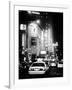 Urban Scene with Yellow Cab by Night at Times Square, Manhattan, NYC, Classic Old-Philippe Hugonnard-Framed Photographic Print