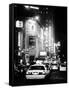 Urban Scene with Yellow Cab by Night at Times Square, Manhattan, NYC, Classic Old-Philippe Hugonnard-Framed Stretched Canvas
