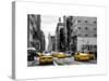 Urban Scene with Yellow Cab in Broadway-Philippe Hugonnard-Stretched Canvas