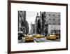 Urban Scene with Yellow Cab in Broadway-Philippe Hugonnard-Framed Art Print