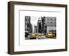 Urban Scene with Yellow Cab in Broadway-Philippe Hugonnard-Framed Art Print