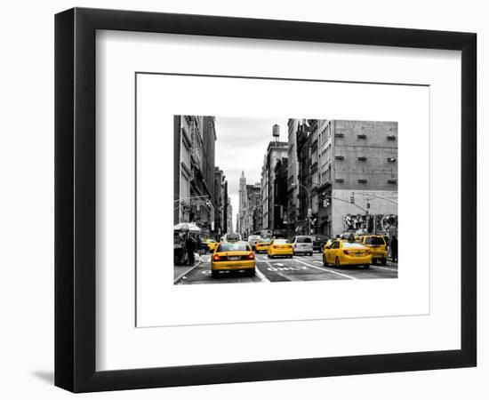 Urban Scene with Yellow Cab in Broadway-Philippe Hugonnard-Framed Art Print