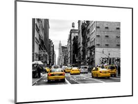 Urban Scene with Yellow Cab in Broadway-Philippe Hugonnard-Mounted Art Print