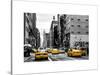 Urban Scene with Yellow Cab in Broadway-Philippe Hugonnard-Stretched Canvas