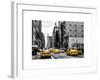 Urban Scene with Yellow Cab in Broadway-Philippe Hugonnard-Framed Art Print