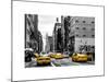 Urban Scene with Yellow Cab in Broadway-Philippe Hugonnard-Mounted Art Print