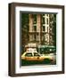 Urban Scene with Yellow Cab on the Upper West Side of Manhattan, NYC, Vintage Colors Photography-Philippe Hugonnard-Framed Photographic Print