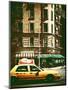 Urban Scene with Yellow Cab on the Upper West Side of Manhattan, NYC, Vintage Colors Photography-Philippe Hugonnard-Mounted Photographic Print