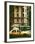 Urban Scene with Yellow Cab on the Upper West Side of Manhattan, NYC, Vintage Colors Photography-Philippe Hugonnard-Framed Premium Photographic Print