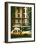 Urban Scene with Yellow Cab on the Upper West Side of Manhattan, NYC, Vintage Colors Photography-Philippe Hugonnard-Framed Photographic Print