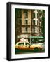 Urban Scene with Yellow Cab on the Upper West Side of Manhattan, NYC, Vintage Colors Photography-Philippe Hugonnard-Framed Photographic Print