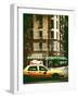 Urban Scene with Yellow Cab on the Upper West Side of Manhattan, NYC, Vintage Colors Photography-Philippe Hugonnard-Framed Photographic Print