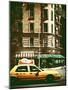 Urban Scene with Yellow Cab on the Upper West Side of Manhattan, NYC, Vintage Colors Photography-Philippe Hugonnard-Mounted Photographic Print