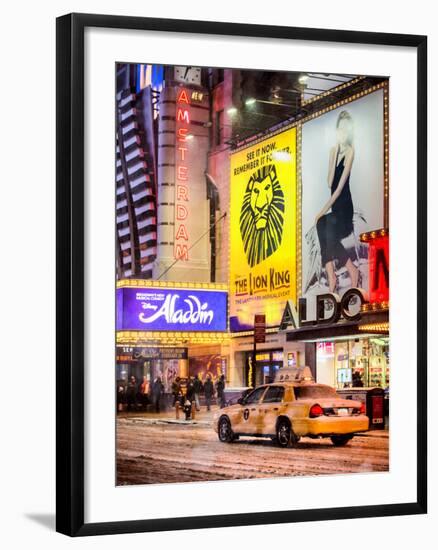 Urban Scene with Yellow Taxi-Philippe Hugonnard-Framed Photographic Print