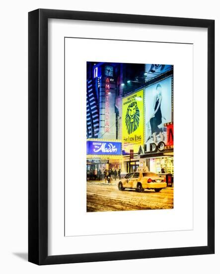 Urban Scene with Yellow Taxi-Philippe Hugonnard-Framed Art Print