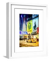 Urban Scene with Yellow Taxi-Philippe Hugonnard-Framed Art Print