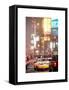 Urban Scene with Yellow Taxi-Philippe Hugonnard-Framed Stretched Canvas