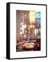 Urban Scene with Yellow Taxi-Philippe Hugonnard-Framed Stretched Canvas